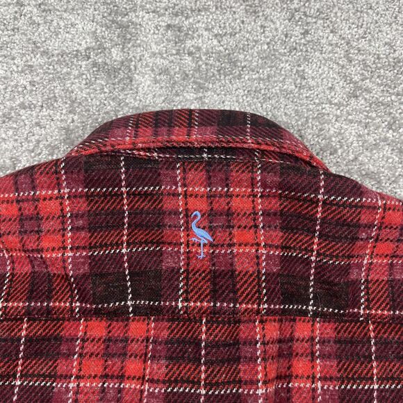 Tailor Byrd Shirt Mens Small Sweatershirt Flannel Button Up Plaid Pocket Red NWT - Picture 11 of 16